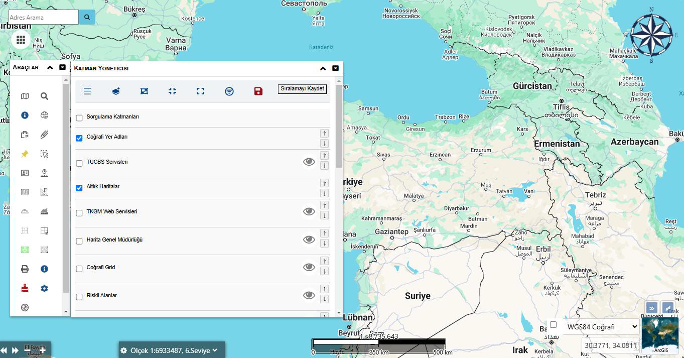Katman Sıralama ve Görünürlük Ekranı